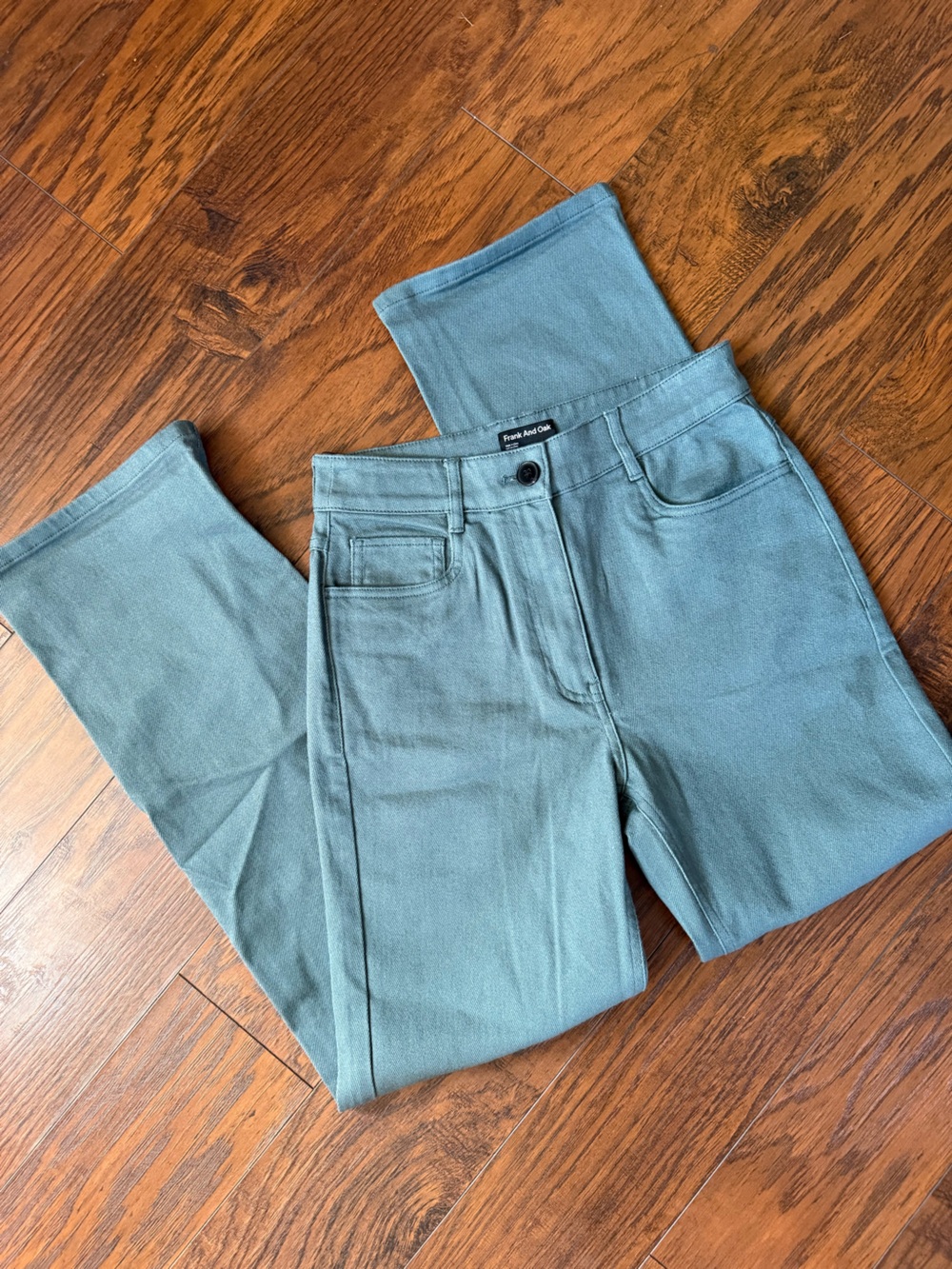 Frank and Oak Sage Green Jane Pants Straight Jeans